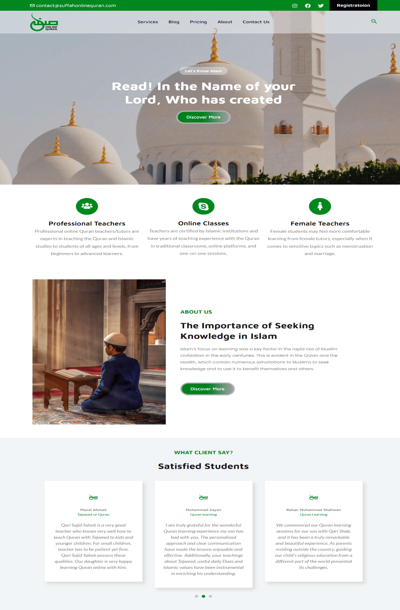 Islamic Educational Website – Elementor Pro